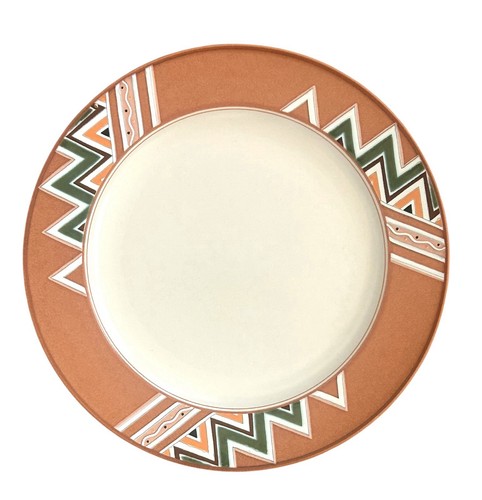 MIKASA Terrastone Bonanza Dinner Plates Set Of 4 Southwest Aztec 11” - Picture 3 of 5