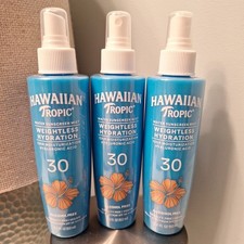 Lot of 3 Hawaiian Tropic SPF 30 Weightless Hydration Sunscreen Mist 1/2027 NEW