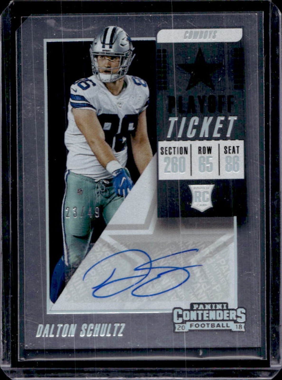 Dalton Schultz Panini Contenders #181 Autograph-Playoff Ticket