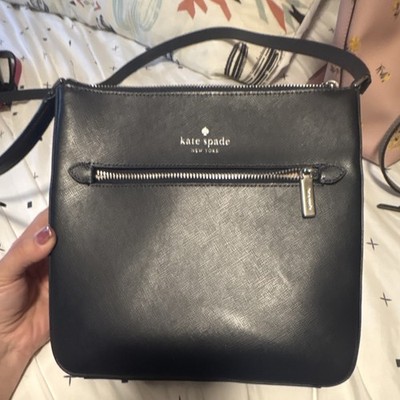 kate spade black leather zip-accent crossbody or pouch Kate Spade Black Quilted Leather Zip Clutch Tech Portfolio  main image 2