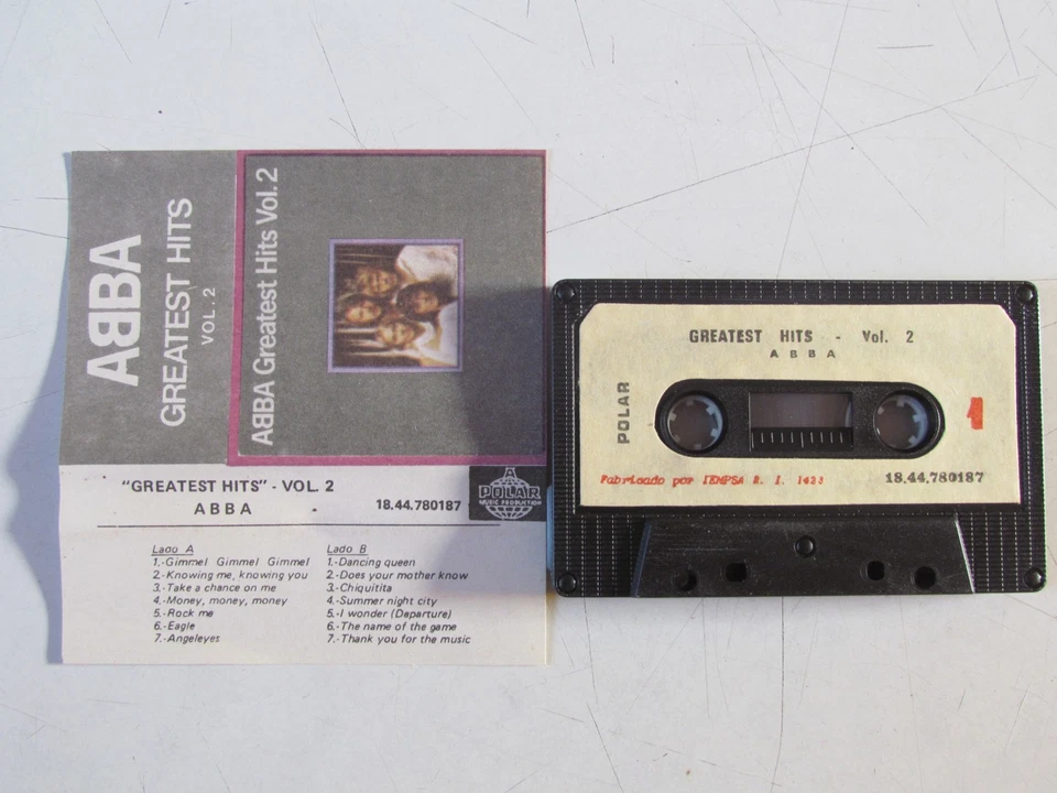 ABBA - CASSETTE TAPE PERU - WHITE PAPER LABEL "GREATES HITS VOL 2" - Image 3 of 4