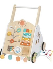 Wooden Baby Walker - Baby Push Walker with Music Box - Toddler Walker Push Toy