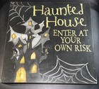 Haunted House Wooden Free-Standing/Wall-Mount Sign 10”x10”x1.5” Home Decoration — photo 1