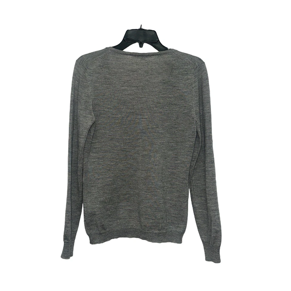 R.E.D. Suéter Valentino Cuello en V Talla 44 Diseño Floral 3D Mezcla Lana Gris Foto 2 de 4