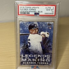 2018 Topps Update Gleyber Torres Legends In the Making Rookie Yankees PSA 10