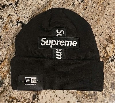 Supreme x New Era Box Logo Black Cross Beanie | eBay