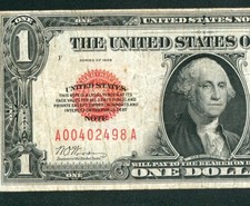 ((6 DIGIT)) Fr. 1500. $1 1928 RED SEAL ((FUNNYBACK)) United States Note CURRENCY