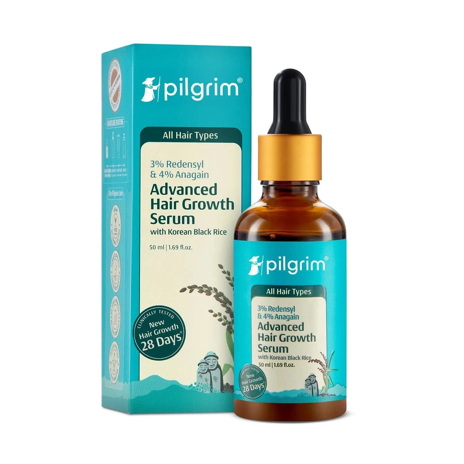 Pilgrim Redensyl 3% + Anagain 4% Advanced Hair Growth Serum 50ml