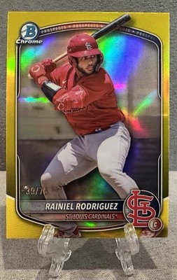 2025 Bowman Draft Rainiel Rodriguez Chrome Yellow Refractor /75 Cardinals BDC-72