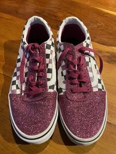 Vans Off The Wall Pink Glitter Shoes Missy Size 5