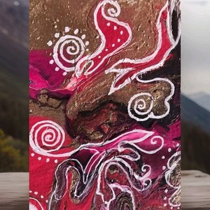 ACEO ART CARD, Original  ABSTRACT Painting, 2.5 × 3.5 in