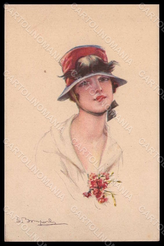 Bompard firmato artista moda signora art deco serie 987-2 pezzi VK7480