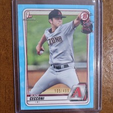 2020 Bowman Draft Slade Cecconi 1st Sky Blue Paper /499 | Arizona Diamondbacks
