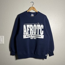 Vintage 90s Russell Athletic Baylor University Sweatshirt Mens Size XL Blue ROTC
