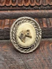 Vtg Signed SA Carved  Antlet Cameo Horse Head Sterling Silver 925 Ring Sz 10