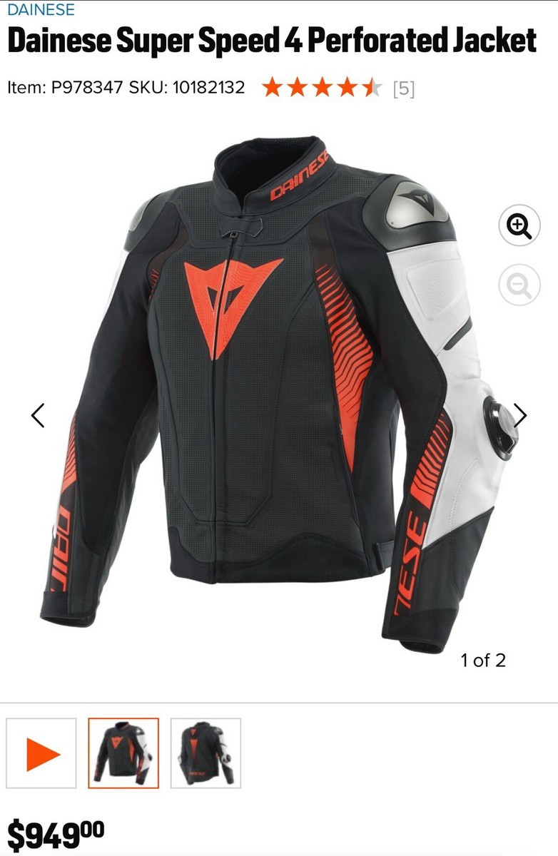 Dainese Super Speed 4 Perforated Leather Racing Motorcycle Jacket