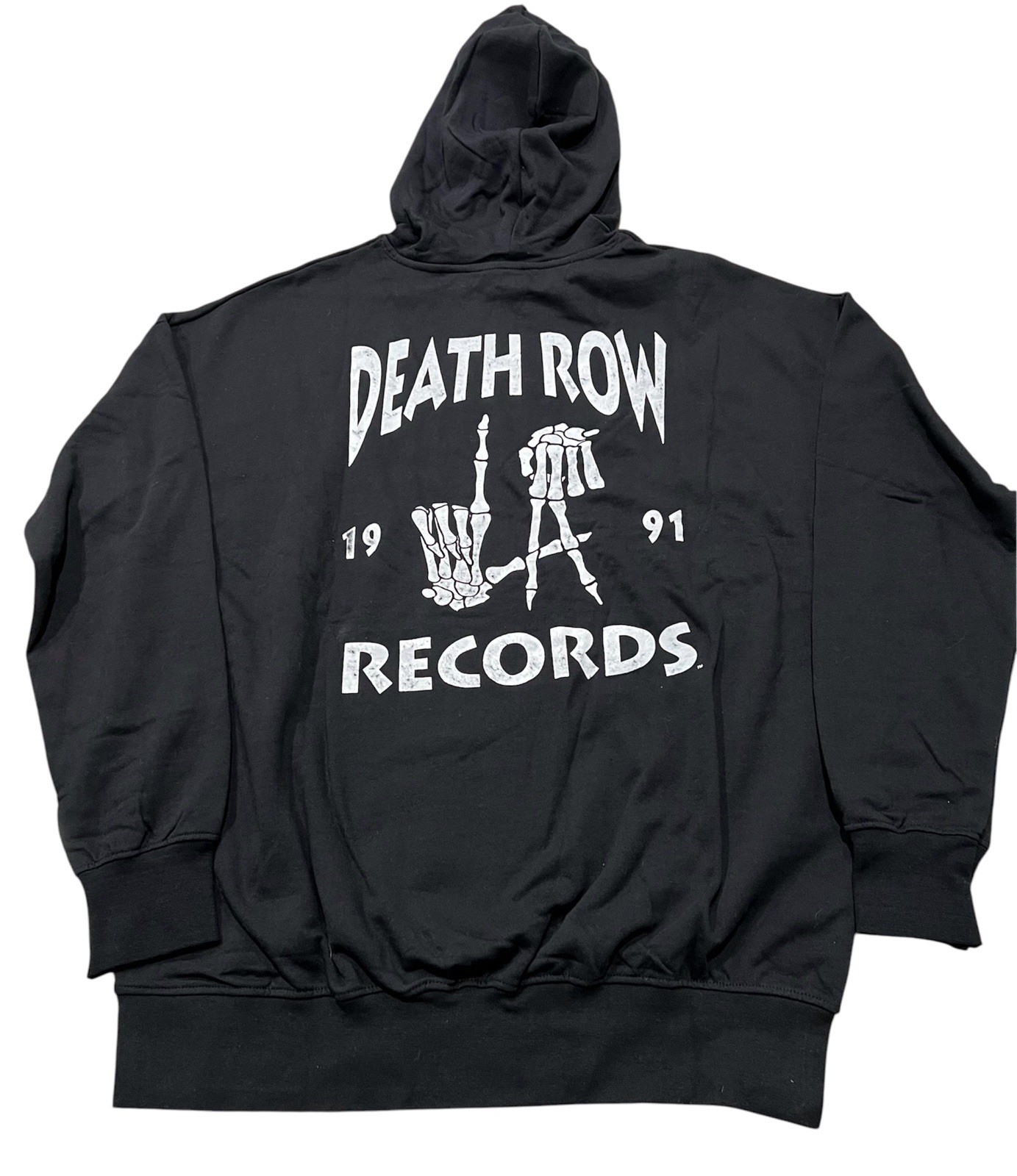 FILA Felpa nera con cappuccio Death Row Records dal 1991 Los Angeles LA piccola nuova con etichetta