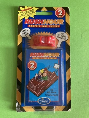 1997 Vintage Rush Hour Traffic Jam Puzzle Game Card Set 40 Card Pack & Car