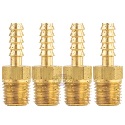 #ad Brass Hose Barbs 1 4quot; Male NPT for 1 4quot; ID Hoses Barbed Fitting Air Fuel 4 Pack $9.49