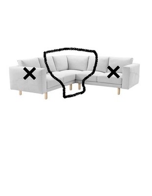 IKEA NORSBORG Eckteilbezug, Finnsta weiß 403.041.27