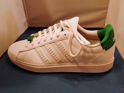 ADIDAS GRAND COURT 2.0 MEN'S SZ 13 LEGO THEMED LOW TOP SNEAKER WHITE & GREEN