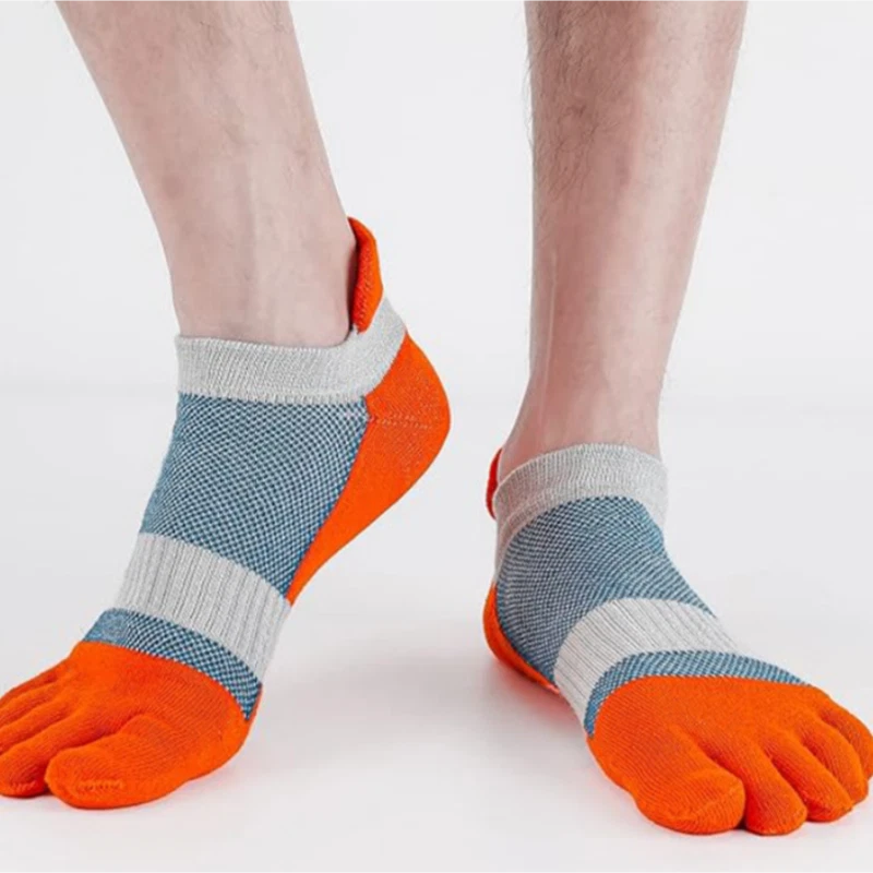 Hombres Cinco Dedos Puntera Corte Bajo Deportivo Sólido Atlético Tobillo Trabajo Algodón Calcetines 6 Pares Foto 3 de 4