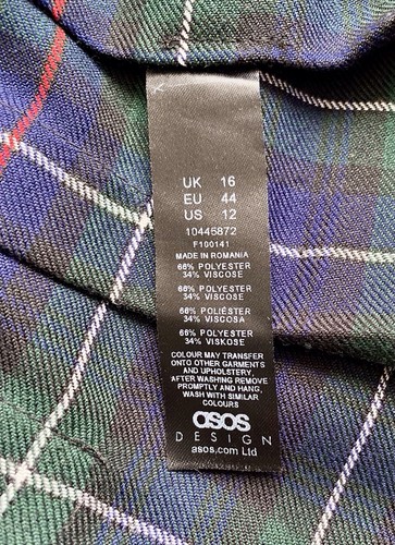 ASOS Design Ladies Kilted Skirt, Size 16. Mackenzie Tartan - Picture 5 of 6