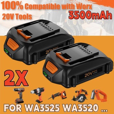 2Pack For WORX 20V MAX Extend Lithium 3.5AH Battery WA3520 WA3525 WG155S WA3575.
