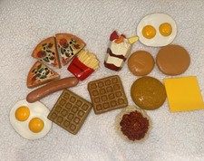 Vintage 1994 1995 Play Food Kitchen Toy Lot of 15 Pieces Plastic Food Toys READ