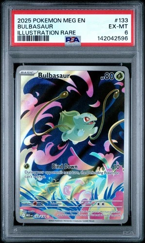 2025 POKEMON MEG EN-MEGA EVOLUTION ILLUSTRATION RARE #133 BULBASAUR PSA 6