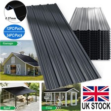 12/24x Metal Galvanized Roof Sheets Corrugated Garage Carport Shed Roofing Panel
