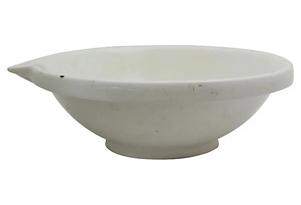 Antique White Ironstone Dairy Bowl - Image 2 of 4