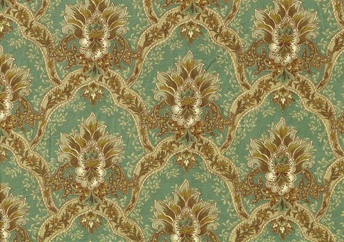 Mill Creek Fabric RW Hatha  Aqua Brown Gold Drapery Upholstery  - Picture 1 of 2