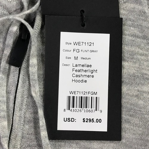 Naadam Sweater Womens Medium Full ZIp Hoodie Cashmere Grey Gray $295 Flint z324 - Picture 5 of 11