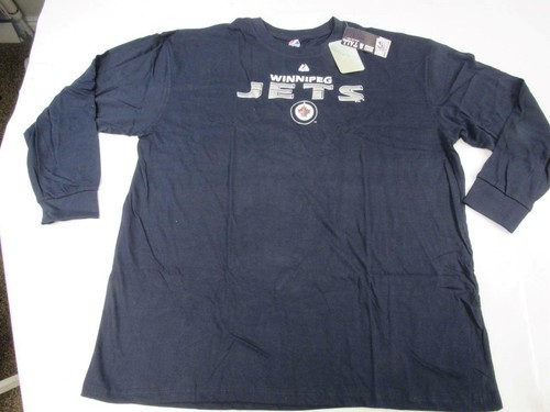 New Winnipeg Jets Mens Sizes 3XL-4XL-6XL Blue Majestic Long Sleeve Shirt - Picture 2 of 6