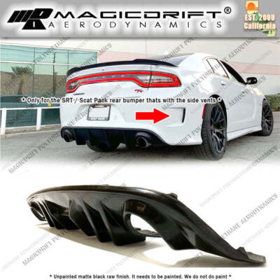For 15 16 17 18 19 20 Dodge Charger Scat Pack SRT Rear Bumper Diffuser V2 Style