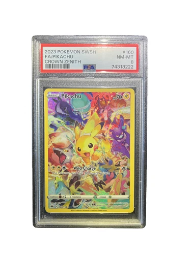 Pokémon TCG Pikachu Crown Zenith 160/159 Holo Secret Rare PSA 8