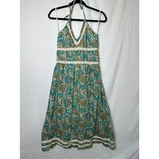 Split Juniors Halter Top BOHO Paisley and Crochet Midi Dress, Size M