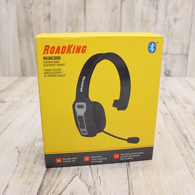 RoadKing RKING3000 Premium Noise-Canceling Mono Bluetooth HeadSet. 5.0 Wireless