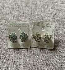 Clip on Rhinestone Pierced Earrings Set New