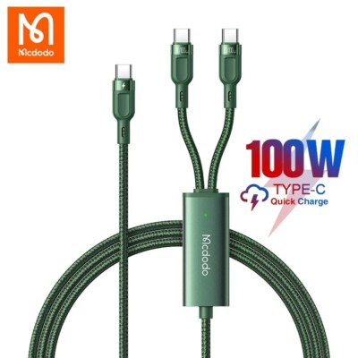 Mcdodo  2 in 1 PD 100W Type C Cable Data Fast Charging For Huawei Samsung Xiaomi