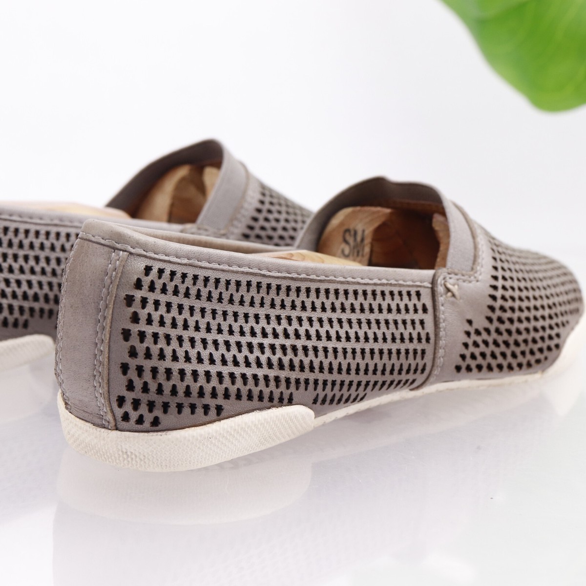 Frye Gray Leather Loafers with Perforated Design Perforated Cromwell Penny Loafer – Jay Butler main image 3