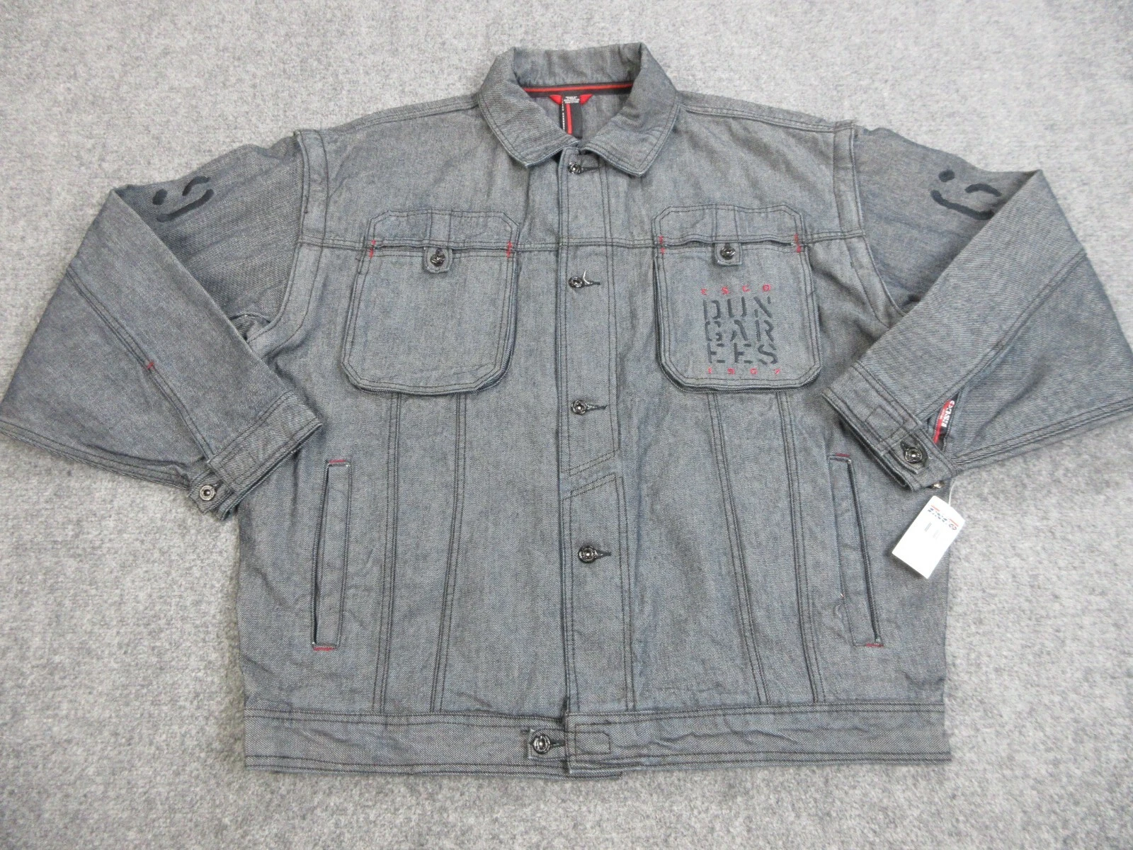 VINTAGE Willie Esco Jacket Mens 2XL Blue Denim Streetwear Hip Hop Y2K Dungarees