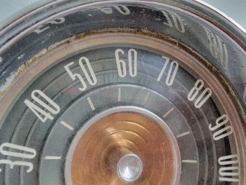 1960's Era Antique Car Speedometer Glass Chrome Finish Odometer Patina 572WC2 - Picture 7 of 18