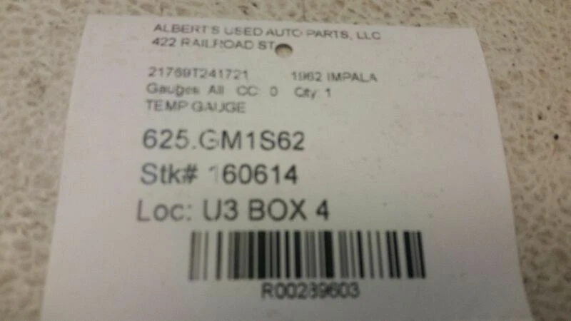 Chevrolet Impala 1962 medidor de temperatura carcasa solamente Foto 3 de 4