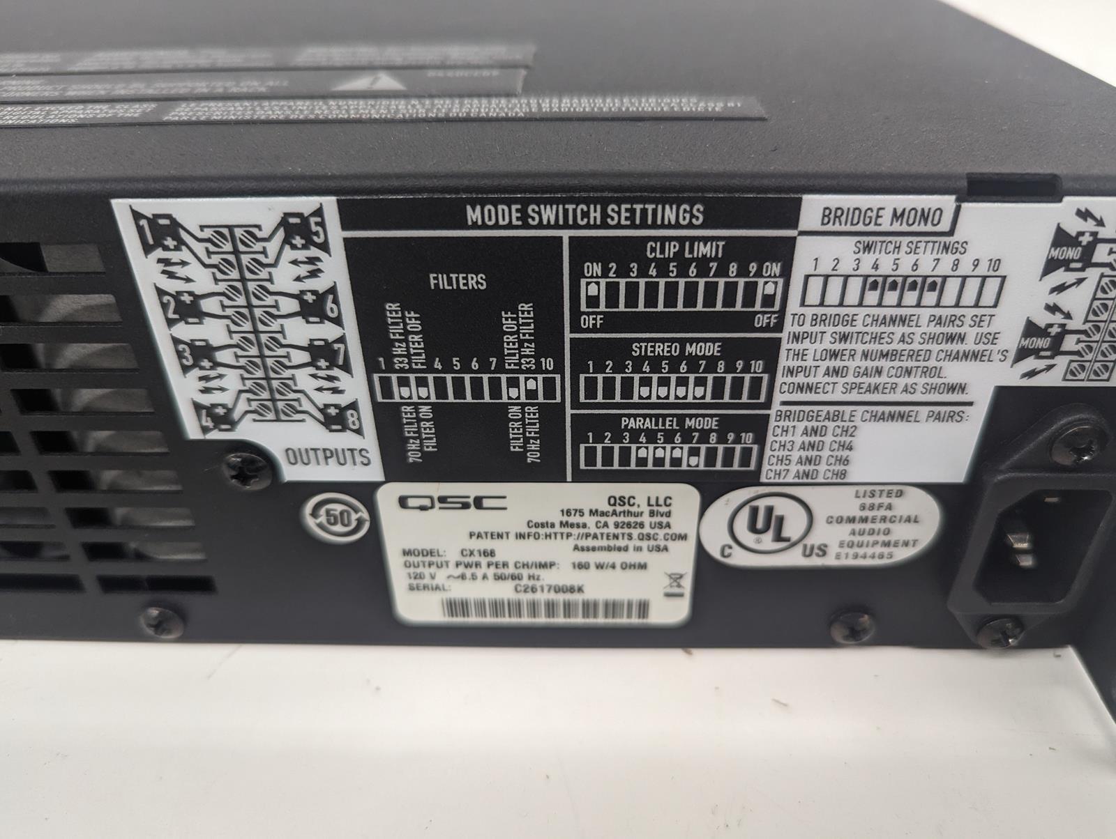 QSC PROFESSIONAL AMPLIFIER CX168 EBay qsc-professional-amplifier-cx168-ebay