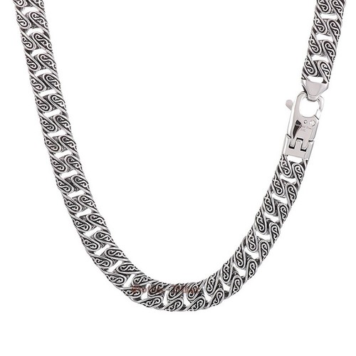 Bracciale Uomo Maglia Cubana Acciaio Inox Incisione Treccia Catena Vite Collana 12mm - Foto 8 di 21