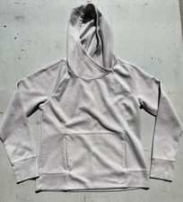 Women's North Face Hoodie Gray Logo M Outdoor Camp Hike Gorpcore Pullover Thumbs
