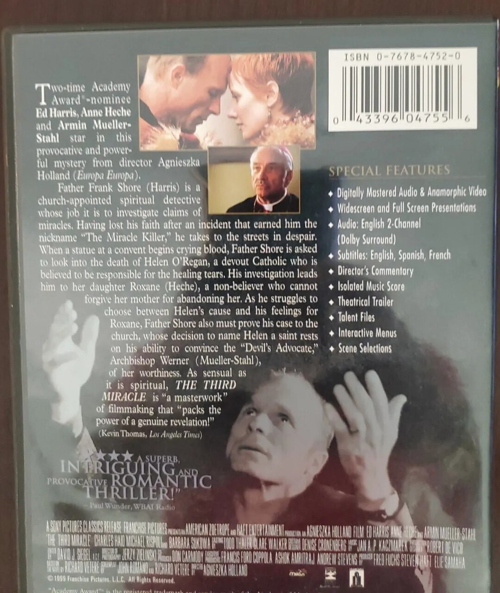 The Third Miracle (DVD 2000 Widescreen) Ed Harris Anne Heche Sofia