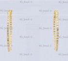 14k Solid Yellow Gold Natural Diamond  huggie hoop earring  snap lock 2 1/3 ct — photo 3